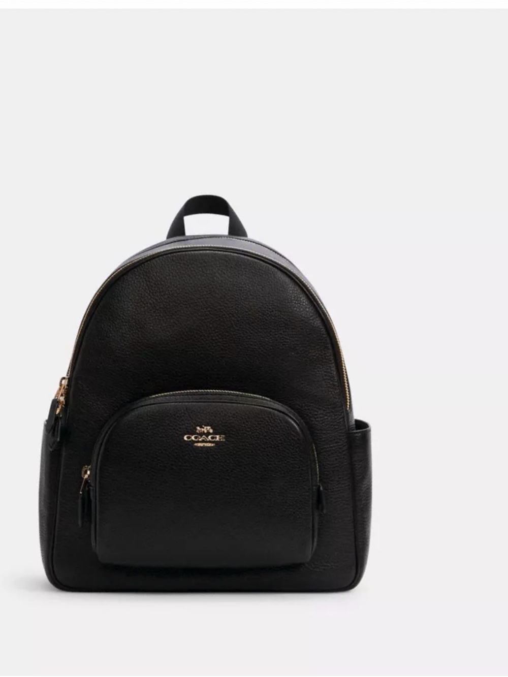 Coach Black Pebbled Leather Mini Backpack with Gold Logo Style 5665